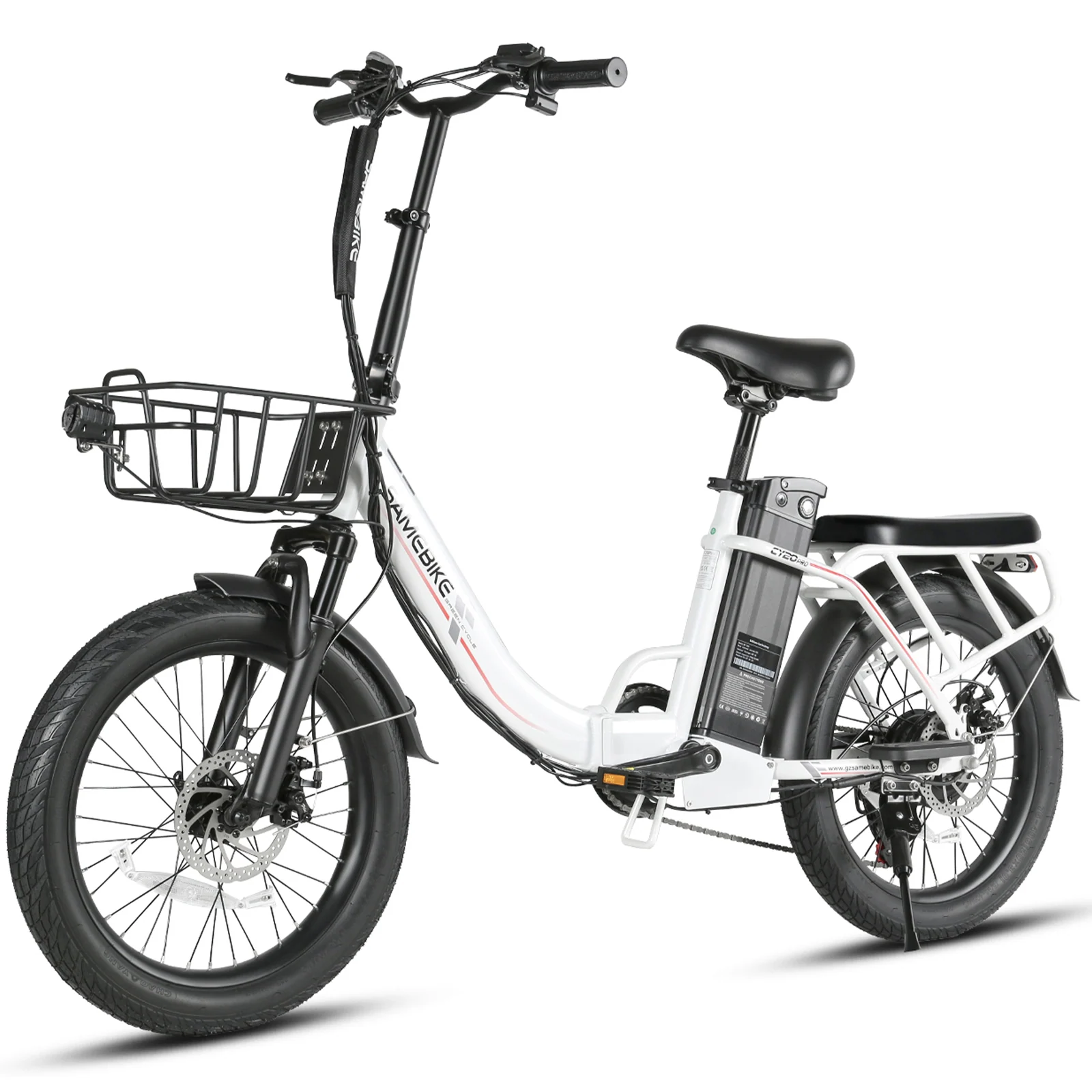 SAMEBIKE CY20 Pro-FT blanca, vista delantera de tres cuartos