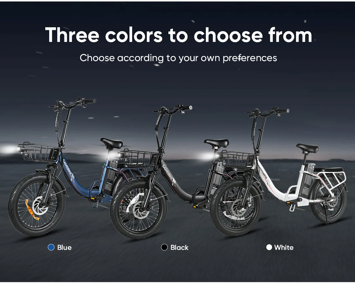 Colores negro, blanco y azul lago de la SAMEBIKE CY20 Pro-FT