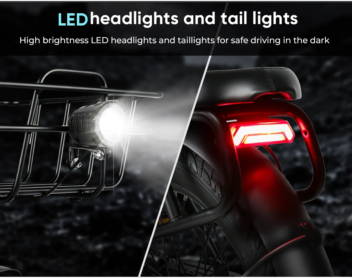 Faro delantero y luz trasera LED de la SAMEBIKE CY20 Pro-FT