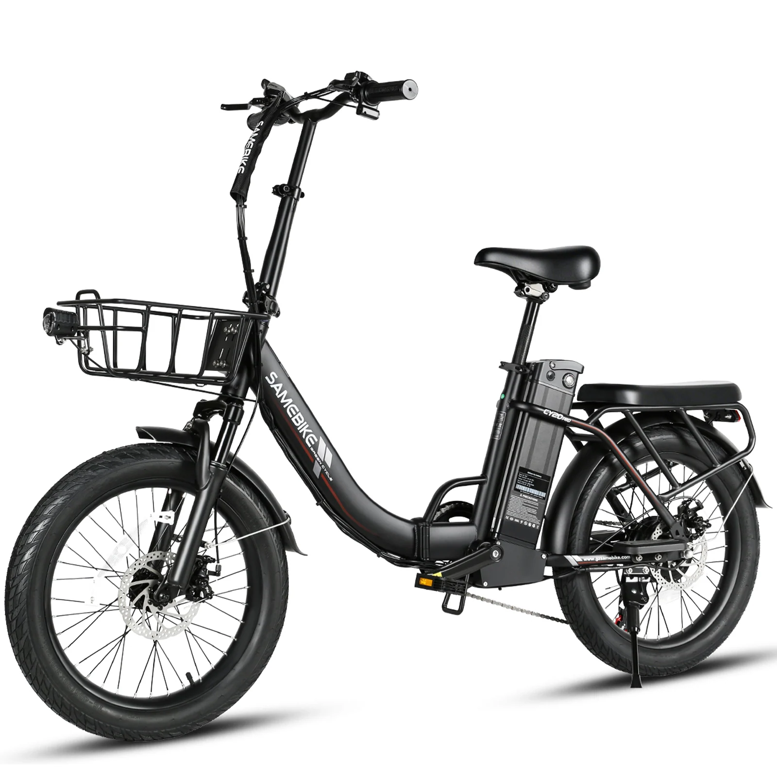 SAMEBIKE CY20 Pro-FT negra, vista delantera de tres cuartos
